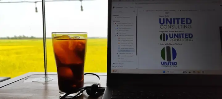 Hoi An Hub Coworking Space Coffee Rice Field Background