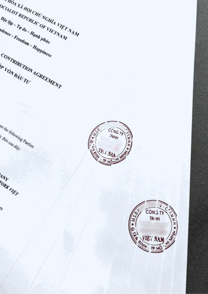 Correct Way to Stamp Multiple Page Vietnamese Document